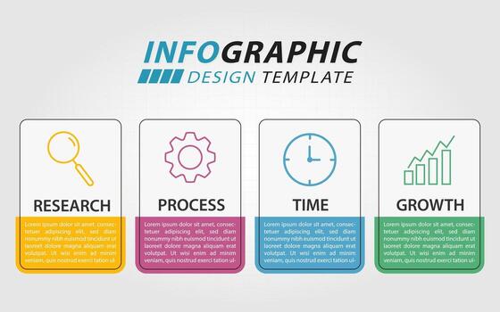 Timeline infographic template. 4 Step timeline journey, calendar Flat simple infographics design template. presentation graph. Business concept with 4 options, vector illustration.