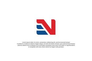 letter n and u wing minimal logo vector