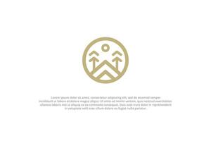 logo house line art vintage circle vector