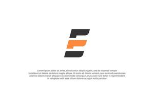 letters f and e cut out minimal logo vector