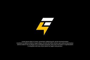 logo letter e energy power lightning vector