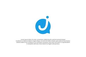 letter j and blue chat icon modern logo vector