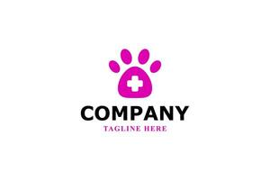 paw and animal hospital logo vector