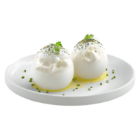 AI generated Boiled Eggs in a Plate on Transparent background - Ai Generated png