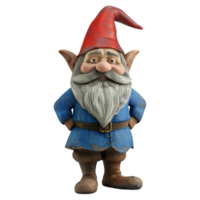 ai gerado 3d Renderização do uma santa desenho animado gnomo em transparente fundo - ai gerado png