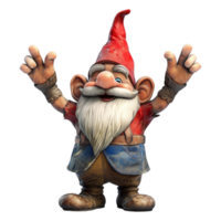 ai généré 3d le rendu de une Père Noël dessin animé gnome sur transparent Contexte - ai généré png