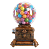 ai généré 3d le rendu de une bonbons ou bubblegum machine sur transparent Contexte - ai généré png