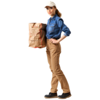 AI generated Delivery Girl or Woman on Transparent background - Ai Generated png