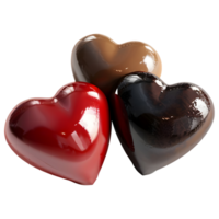 AI generated Different Kinds of Heart Shaped Chocolates on Transparent background - Ai Generated png