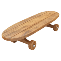 ai generato 3d interpretazione di un' di legno skateboard su trasparente sfondo - ai generato png