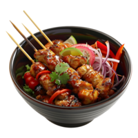 AI generated 3D Rendering of a Thai Street Eat in a Bowl on Transparent Background - Ai Generated png