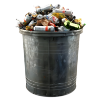 AI generated Garbage Basket Full of Garbage on Transparent background - Ai Generated png