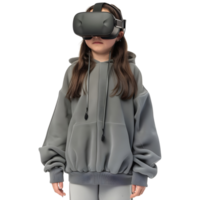 ai gerado jovem mulher vestindo virtual realty óculos em transparente fundo - ai gerado png