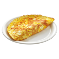 ai généré 3d le rendu de une omelette Oeuf dans une assiette sur transparent Contexte - ai généré png