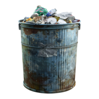 AI generated Garbage Basket Full of Garbage on Transparent background - Ai Generated png