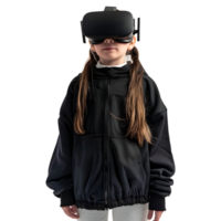 AI generated Young Woman Wearing Virtual Realty Glasses on Transparent background - Ai Generated png