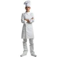 ai généré femelle ou femme chef permanent sur transparent Contexte - ai généré png