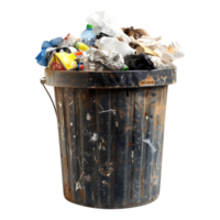 AI generated Garbage Basket Full of Garbage on Transparent background - Ai Generated png