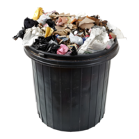AI generated Garbage Basket Full of Garbage on Transparent background - Ai Generated png