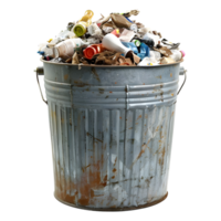 AI generated Garbage Basket Full of Garbage on Transparent background - Ai Generated png