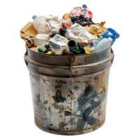 AI generated Garbage Basket Full of Garbage on Transparent background - Ai Generated png