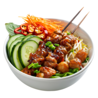 AI generated 3D Rendering of a Thai Street Eat in a Bowl on Transparent Background - Ai Generated png