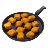 AI generated 3D Rendering of a Chicken Fried Nuggets in a Pan on Transparent Background - Ai Generated png