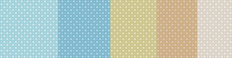 Seamless asian background pattern set. Pattern india seamless oriental vintage. vector