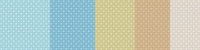 Seamless asian background pattern set. Pattern india seamless oriental vintage. vector