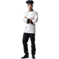 ai gerado masculino Senior chefe de cozinha em pé em transparente fundo - ai gerado png