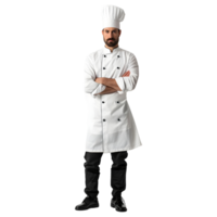 ai gerado masculino Senior chefe de cozinha em pé em transparente fundo - ai gerado png