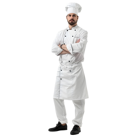 ai gerado masculino Senior chefe de cozinha em pé em transparente fundo - ai gerado png