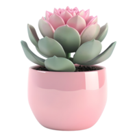 AI generated 3D Rendering of a Pink Flowers in a pot on Transparent Background - Ai Generated png