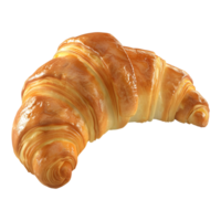 ai généré 3d le rendu de une croissant crumpet boulangerie sur transparent Contexte - ai généré png