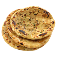 ai generato 3d interpretazione di un' Malabari, Roti, naan, parata, chapati su trasparente sfondo - ai generato png