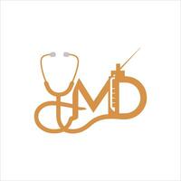 médico logo diseño vector