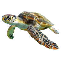 ai generado Tortuga nadando en agua en transparente antecedentes - ai generado png