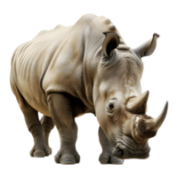 ai generiert schwarz Nashorn auf transparent Hintergrund - - ai generiert png