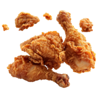 ai generiert 3d Rendern von ein gebraten Flügel oder Nuggets auf transparent Hintergrund - - ai generiert png