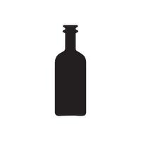 Bottle icon over white background, silhouette style concept. vector illustration
