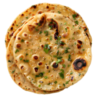 ai generiert 3d Rendern von ein Malabari, Roti, Naan, Paratha, Chapati auf transparent Hintergrund - - ai generiert png