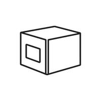 caja icono. negro icono en blanco antecedentes. vector ilustración