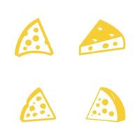 queso icono colocar. plano icono en blanco antecedentes. vector ilustración