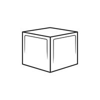 caja icono. contorno icono en blanco antecedentes. vector ilustración