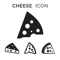 Cheese icon set over white background, silhouette style concept. vector illustration