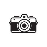 Camera icon. Black camera icon on white background. Vector illustration