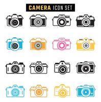 Set of camera icons. Vector illustration in flat style