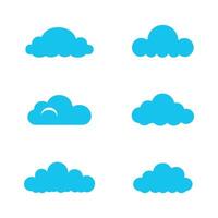 nube icono colocar. nube plano icono conjunto en blanco antecedentes. vector ilustración