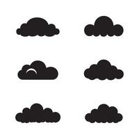 nube icono colocar. nube negro icono conjunto en blanco antecedentes. vector ilustración