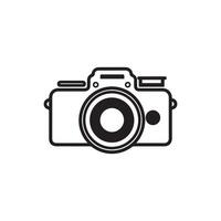 Camera icon. Black camera icon on white background. Vector illustration